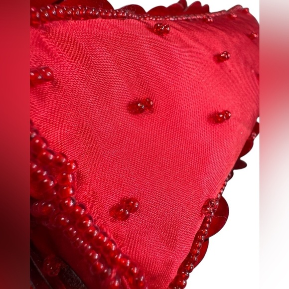Vintage Y2K Mini Ruby Red Embellished Sequin Beaded La Regale Purse Handbag - Picture 6 of 9